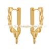 Brincos dentados irregulares de nicho de design original de latão banhado a ouro 18K personalidade brincos estilo INS E221400