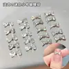 Acessórios para nail art de laço de borboleta, decorações em liga de zircônio brilhante em formato de coração, strass pequenos versáteis em estilo francês para unhas empilhadas atacado