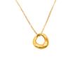 Collar con colgante circular irregular simple de estilo coreano, chapado en acero de titanio y oro de 18 quilates, elegante y versátil.
