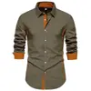 2026 Nueva Llegada Camisa Estampada para Hombre Corte Delgado Manga Larga Casual de Negocios Camisa de Manga Corta Rayada Ropa de Moda para Hombre