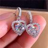 Pendientes de moda para mujer, venta libre transfronteriza, de alta gama, con gemas coloridas, serie de diamantes de cobre, pendientes con temperamento, joyería para mujer
