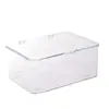 Caixa Organizadora de Acrílico Altamente Transparente para Mesa com Tampa Flip-Top à Prova de Poeira Cesta Organizadora com Tampa para Quarto Dormitório Escritório
