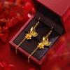Nuevos Pendientes de Flor de Boda Elegantes Chapados en Oro Arena Vietnamita con Gancho para la Oreja Pendientes de Boda Oro de Imitación