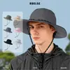 Nuevo sombrero de pescador para hombre, sombrero para el sol de verano para exteriores, de secado rápido, para pesca, transpirable, combinable con todo, para escalada
