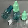 Em Estoque Azul Transparente Pet 10ml Frasco Gotador para Olho/Ouvido de Pet com Tampa de Segurança, Frasco Reagente, Tinta de Carimbo, Frasco Gotador para Tinta Guache Colorida