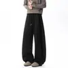 Pantalones Deportivos Holgados de Patchwork Pesado para Hombre Otoño Ajuste Holgado Color Sólido Marca de Moda Versátiles Casuales Pantalones Largos