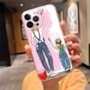 Adequado para iPhone 15 capa de celular fofa de desenho animado pai-filho para mãe e pai filha menina capa de celular