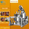 Máquina Pré-fabricada Personalizada para Refogar Legumes 500L Equipamento Automático de Cozinha para Refogar Refogar 150kg Máquina de Refogar Legumes