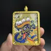 Colgante Portátil Xizang Thangka Pintado en Oro, Mahakala, Riqueza Amarilla, Colgante de Riqueza Negra, Colgante de Caja Gawu Estilo Étnico