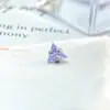 Brincos de Tarraxa Triangulares de Zircônia com Garra em Liga de Titânio F-136 Piercing Labial de Zircônia com Rosca Interna de Titânio G23 Joias para Piercing