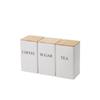 Caixa de Lata para Chá Chá Café Café com Tampa de Bambu, Embalagem Selada para Chá, Lata Simples de Folha de Flandres para Açúcar