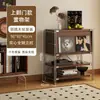 Estantería para sala de estar, mueble minimalista estilo Bauhaus con puertas abatibles, estante de almacenamiento, mueble multifuncional de pie para dormitorio o estudio