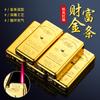 Isqueiro Trendy Cool Barra de Ouro Isqueiro à Prova de Vento Barra de Ouro em Relevo Tijolo de Ouro Isqueiro de Metal de Alto Valor Atacado