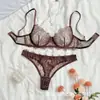 Sujetador de Aro Super Fino Transparente Pure Desire Lencería Ajustable Sexy Conjunto de Sujetador de Encaje Francés 26053