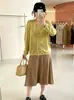Cárdigan básico de punto liso para mujer talla grande, estilo otoño 2026, cuello redondo, corte holgado, chaqueta adelgazante para mujeres de talla grande