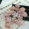 25mm Concha Rosa Cuatro Colores Natural Rosa Mariposa Concha Camelia Flor Tallada Pendientes Broche Accesorios Concha Material DIY