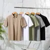 Item de luxo! Suave e agradável à pele! Camisa polo masculina de verão, cor sólida, versátil, casual, moda, gola dobrável, manga curta