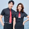 Camisa de sarga fina de manga corta para hombre y mujer Traje de mujer Tienda 4S Venta en grupo Empleado Camisa profesional Logo bordado