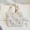 4613 Corea del Sur Verano Relieve Lindo Bolsa de Lona Diseño Nicho Bolso Tote de Gran Capacidad Bolso de Hombro Bajo el Brazo
