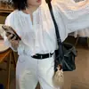 Camisa hueca elegante de moda de alta gama para mujer de Dongdaemun, Corea