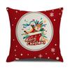 2025Jit Fronteiriço Natal Almofada Desenho Animado Vermelho Estampado Alce Floco de Neve Sofá Quarto Linho Capa de Almofada