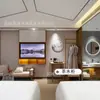 Moshang Qingya Hotel Muebles Habitación Estándar Juego Completo Personalizado Elegante Hotel Apartamento Habitación Modelo Cama Muebles de Panel