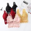 2021 Sujetador de Flores Soluble en Agua Transfronterizo Nuevo Estilo Sexy Hermoso Espalda Envolvente Pecho Tirantes Pequeños Antideslizante Ligero Tipo Tubo Ropa Interior para Mujer
