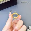 Anel Vietnamita Dourado Areia Montanha Verde e Água Verde para Mulheres, Anel Ajustável Estilo Chinês de Luxo Leve de Gotejamento de Óleo de Nicho Acessório de Joia