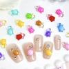 Explosões luminosas pequenas tartarugas unhas decoração tridimensional gelo transparente cor misturada bonito animal de estimação tartaruga unhas decorações atacado