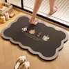 Tapete de Piso de Terra de Diatomáceas Estilo Americano Retrô, Tapete para Pés Antiderrapante e Absorvente de Água para a Entrada, Resistente a Manchas e Anti-Queda, Tapete de Banheiro Lavável