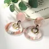 Brincos Acrílicos Versáteis de Luxo Leve, Argolas Geométricas de Cores Contrastantes, Acessórios Femininos de Design Nicho Estilo Coreano Venda por Atacado