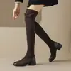 Botas Ante Botas Largas Medias Gruesas Elásticas Hasta la Rodilla Botas Delgadas Nuevo 4333 Tacones Altos Comercio Exterior Sin Botas Bailarina de Barra Mujer
