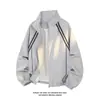 Nueva chaqueta deportiva de otoño estilo Hong Kong, talla grande, con cuello alto, chaqueta cruzada nueva, chaqueta casual, abrigo