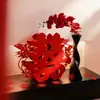 Decoración de habitación de boda con adornos tridimensionales de "doble felicidad", decoraciones de mesa de compromiso para dormitorio y sala de estar de boda, juego de suministros para boda