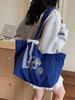 Nicho Texturizado de Gran Capacidad Rayado Bolsa de Compras de Doble Cara Bolsa de Lona 2025 Nueva Bolsa de Hombro Casual Versátil para Mujer