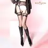Luo Ying Serie Aurora Encaje Bordado Tirante Único Calcetines de Seda Ultra Delgados Calcetines Delgados Suaves como la Seda 8362