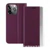 Adequado para Capa de Couro para Celular Apple iPhone 14/13 com Padrão Lichia, Tampa Flip Magnética Galvanizada, Compartimento para Cartão, Anti-Impressão Digital