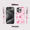 Funda Protectora para Teléfono Estilo Coreano Estilo Ins Rosa Cereza Lazo Manzana 17 Nicho Funda para Teléfono iPhone 18 Pro