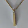 Colar Retangular Tridimensional de Aço Inoxidável Transfronteiriço Estilo Frio Hip-hop Masculino Pingente de Casal Gravado em Quatro Lados