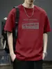 Camiseta de Verão Masculina com Gola Redonda e Manga Curta, Estilo Novo com Estampa de Letras, Solta e Versátil, Blusa Fina e Respirável de Manga Meia-Manga Atacado