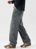 Ropa de Hombre Fengshe / 2026 Nuevo Estilo Americano High Street Lavado Vintage Pantalones de Mezclilla Rectos Sueltos Pierna Ancha para Hombre