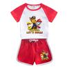 Ropa para niños, traje de manga corta, ropa de verano para niños, estilo occidental, nuevos pantalones cortos para niños y niñas, conjunto de dos piezas de moda casual al por mayor