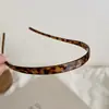 Grampo de cabelo com estampa de leopardo elegante estilo coreano, arco de cabelo feminino, cabelo sensível à pressão de alta qualidade, faixa de cabeça com bordas finas, dentada, antiderrapante, para o verão