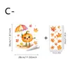Bosque de Arce Otoñal Noche Mascota Linda Planta Serie de Diseños Pegatinas Electroestáticas Transparentes para Ventana Pegatinas Decorativas para Ventana Venta al por Mayor