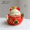 Regalo de Año Nuevo Gato de la Suerte Adornos para Coche Regalo Cultural y Creativo Gato de la Suerte Resina Decoración para Inauguración de Tienda en Casa Pastel