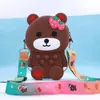 Bolsa Fofa de Urso Coelho, Porta-moedas Infantil, Bolsa Transversal Fashion Estilo Desenho Animado Ins, Venda Direta da Fábrica