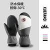 Guantes de esquí nuevos transfronterizos para hombres y mujeres impermeables a prueba de viento a prueba de frío engrosados con forro polar deportivos ciclismo esquí dedo