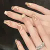Yi Wo [Creme Estrela Ya Meng] gato de fita olho de gato luz de luxo gelo branco através de diamante de pilha francesa armadura pura usada à mão