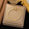 Pulseira de aço inoxidável de nicho de alta qualidade que não desbota, mais vendida no exterior, para menina, com cordão vermelho perolado, pulseira de trevo, joia
