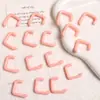 Diseño Geométrico Creativo Resina Rosa Cuadrado Parche de Resina en Forma de C Accesorios para Joyería de Pendientes Pendientes Materiales